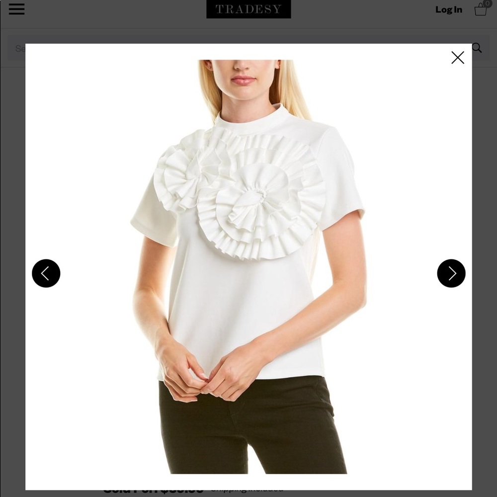 GRACIA Women’s Ruffle Top Color White Size L